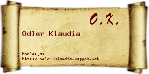 Odler Klaudia névjegykártya